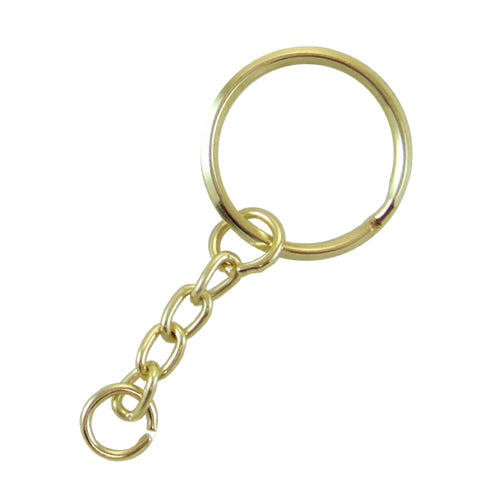 A001 25mm鑰匙圈四目短鏈 - 青銅金色 KA001YG