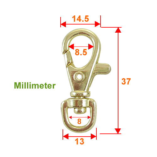 D001 鑰匙扣環 3.7cm鋅勾頭- 青銅金色 KD001YG