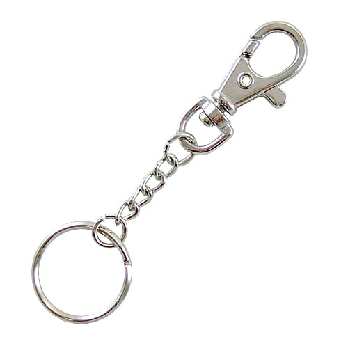 D002 鑰匙扣環+四目鏈+雙圈 - 鎳色 KD002NI