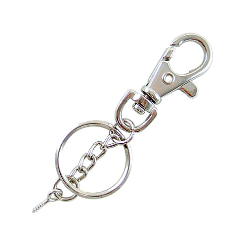 D004 鑰匙扣環+四目鏈+雙圈+羊眼 - 鎳色 KD004NI