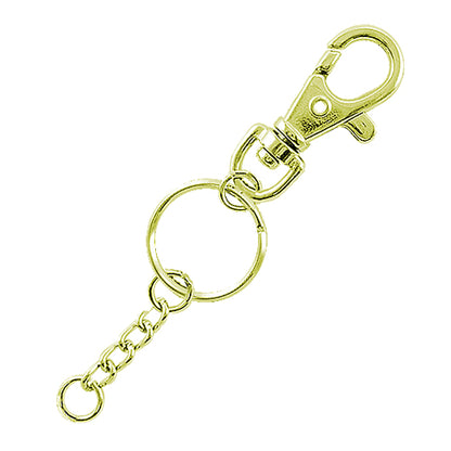 D010 鑰匙扣環+四目鏈+雙圈 - 青銅金色 KD010YG