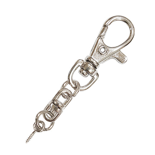 D019 鑰匙扣環+雙轉+羊眼 - 鎳色 KD019NI