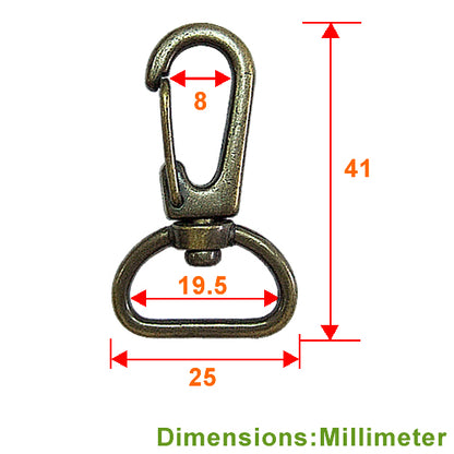 D125 鑰匙扣環 4.1cm- D環鋅勾頭- 青古銅色 KD125BK
