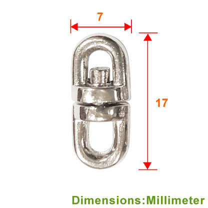 D017 鑰匙扣環+雙轉 - 鎳色 KD017NI