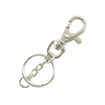 D007 鑰匙扣環+四目鏈+雙圈 - 鎳色 KD007NI